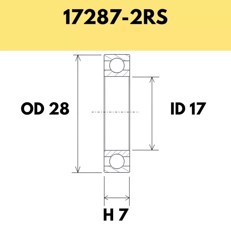 17287-2RS B5 Bearing - 28OD X 17ID X 7H