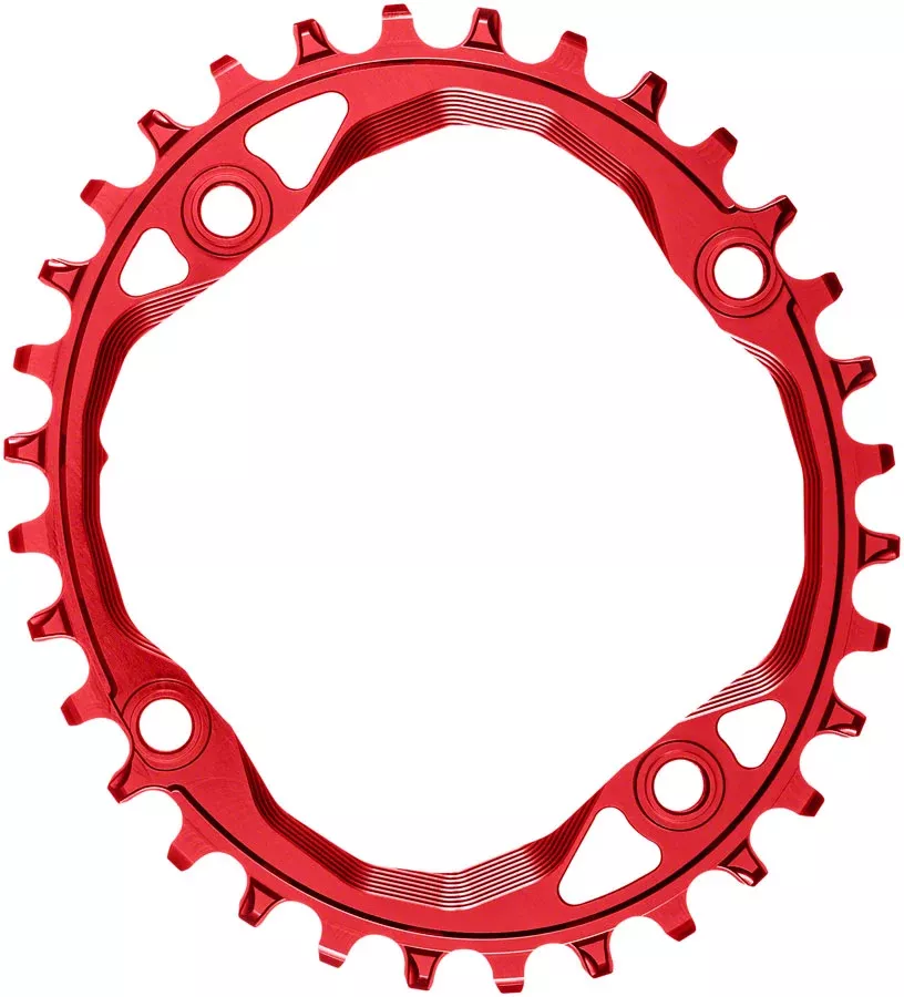 absoluteBlack Oval 64 BCD Chainring 26t 64 BCD 4Bolt NarrowWide Red