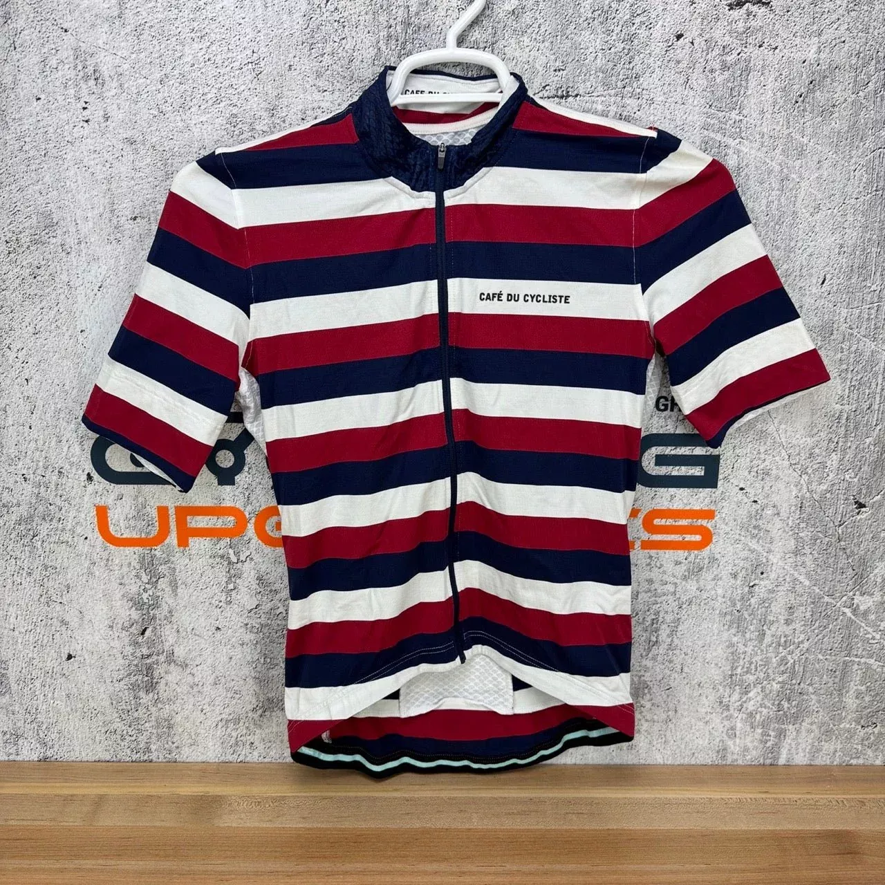 Cafe Du Cycliste Striped Short Sleeve Men's Large Cycling Jersey