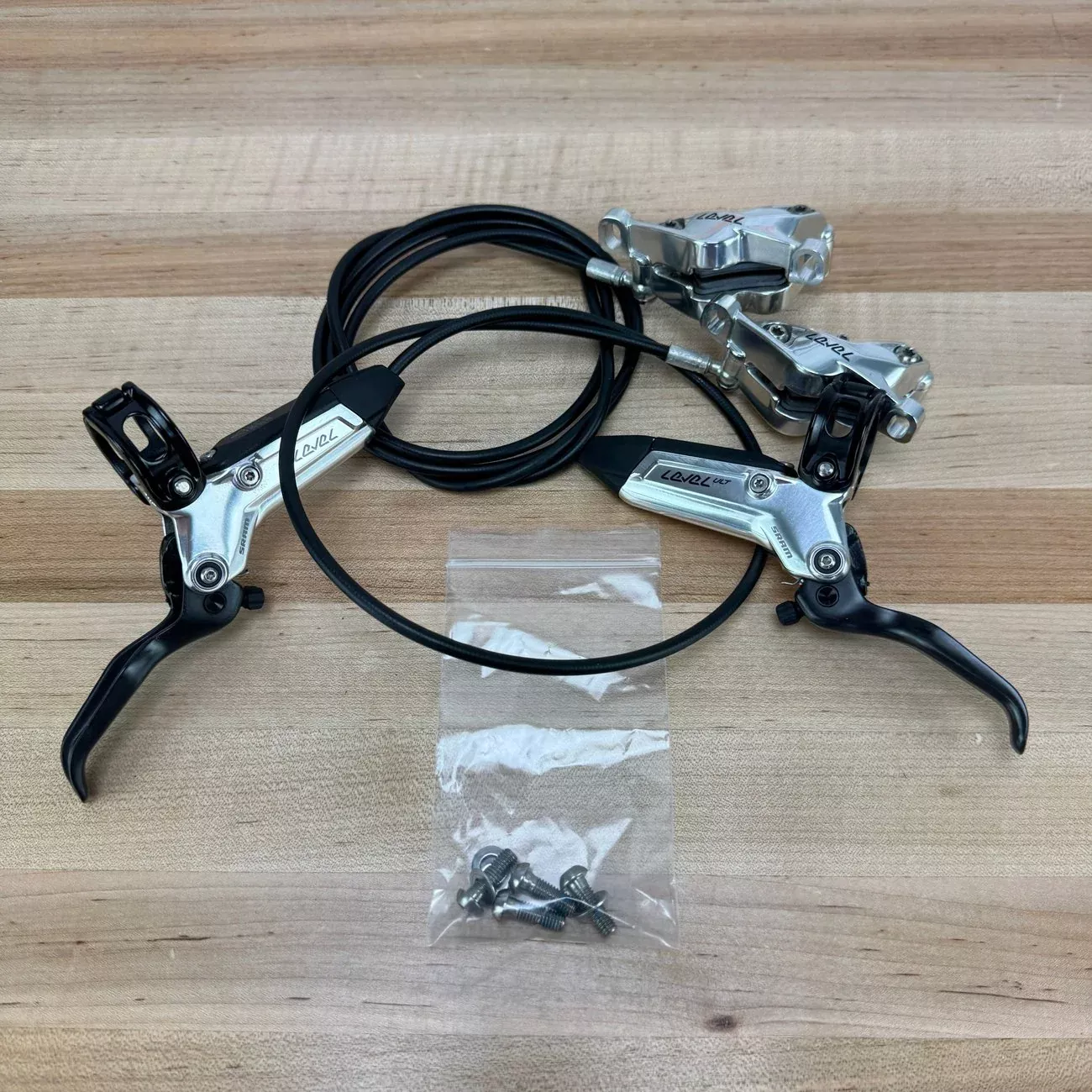 Low Mile! SRAM Level Ultimate Stealth Post-Mount 4-Piston Mountain Bike Brakeset