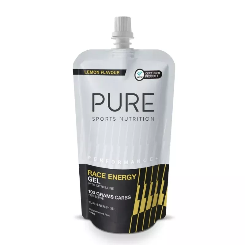 Pure - Performance + Race Energy Gel 100G Carb Pouch Lemon (185G Pouch)