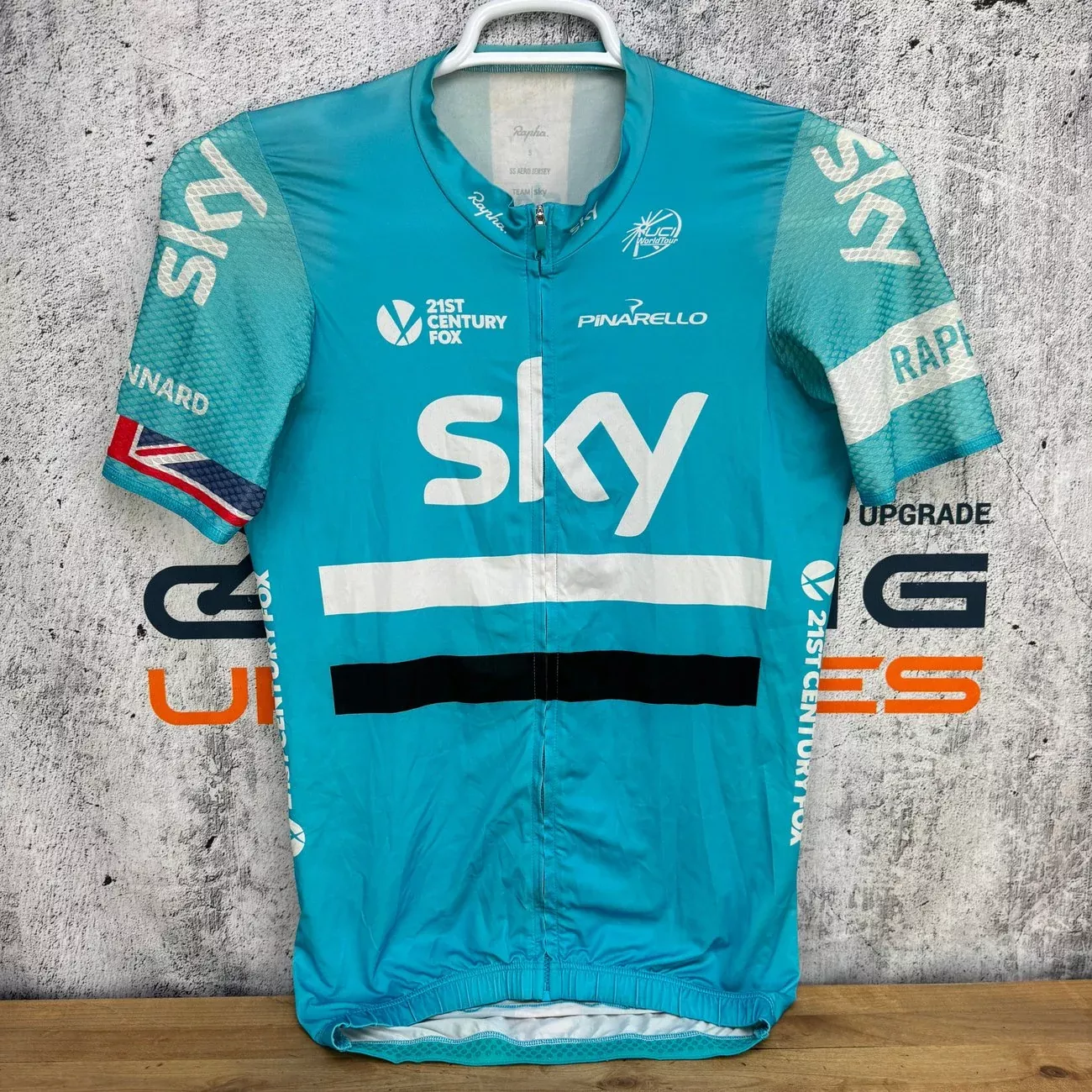 Rapha SS Aero Team Sky Size 5 X-Large Blue Short Sleeve Cycling Jersey