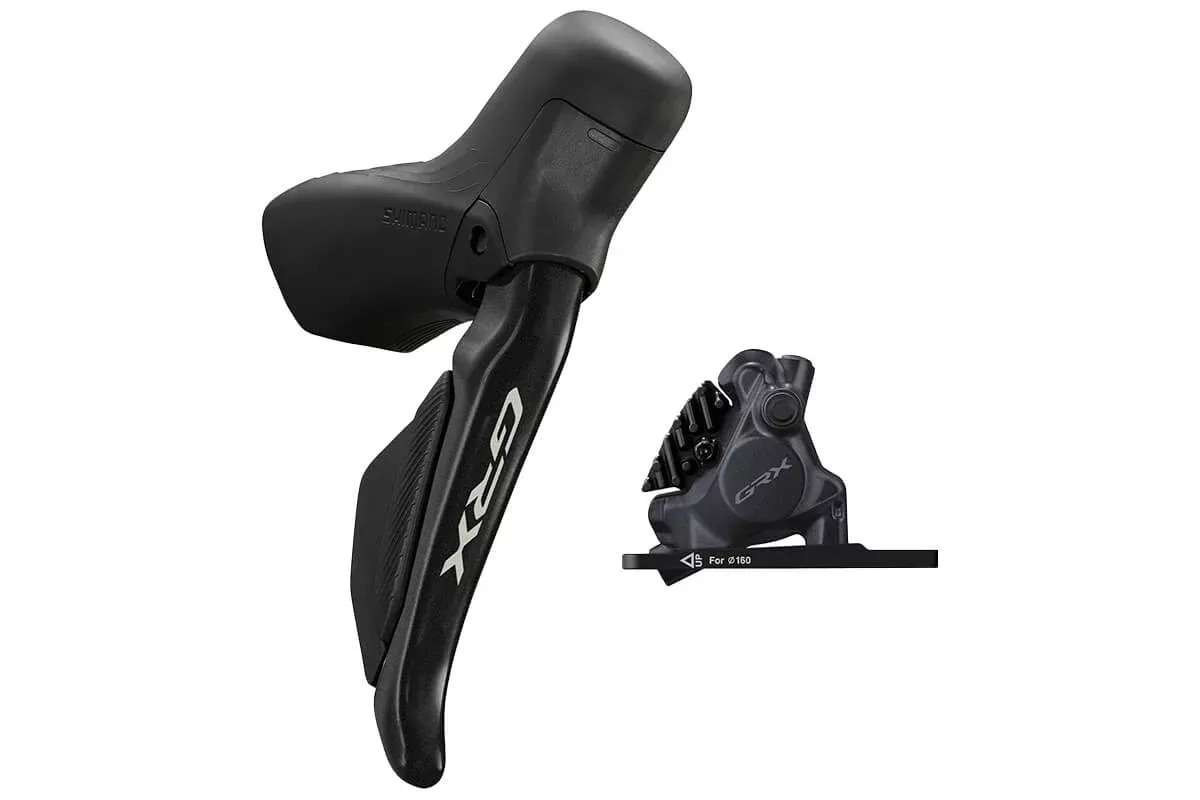 Shimano GRX ST-RX715/BR-RX410 Bled Hydraulic Di2 STI Set, Flat Mount Calliper, RH Front