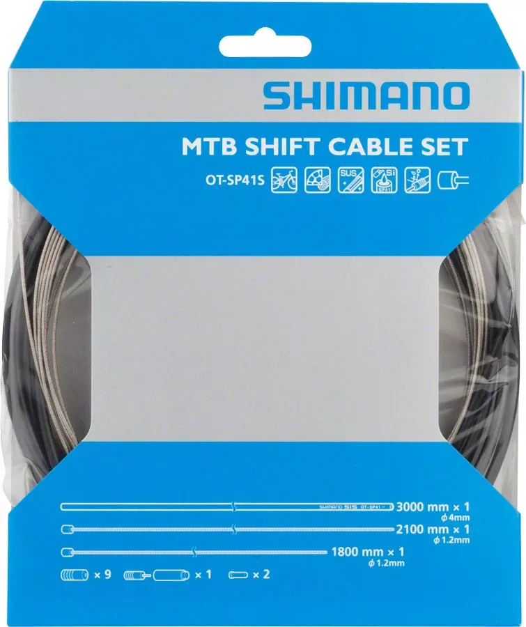 Shimano MTB Stainless Derailleur Cable and Housing Set Black