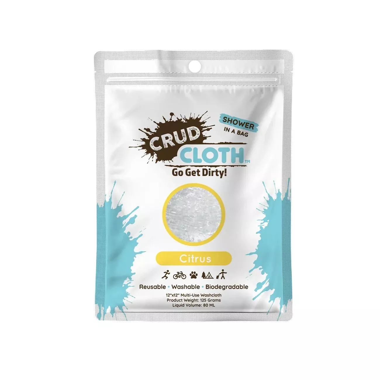 Single Use Sample (QTY 1) Silca Crud Cloth Shower In A Bag - Citrus Scent