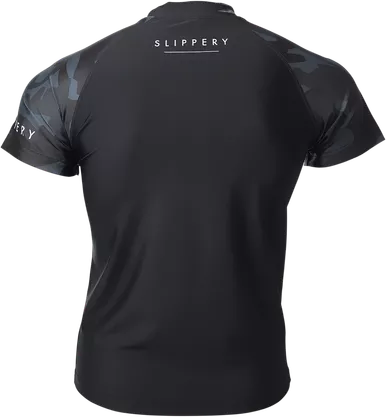 Slippery Rashguard Short-Sleeve Underwear - Black/Camo - Xs