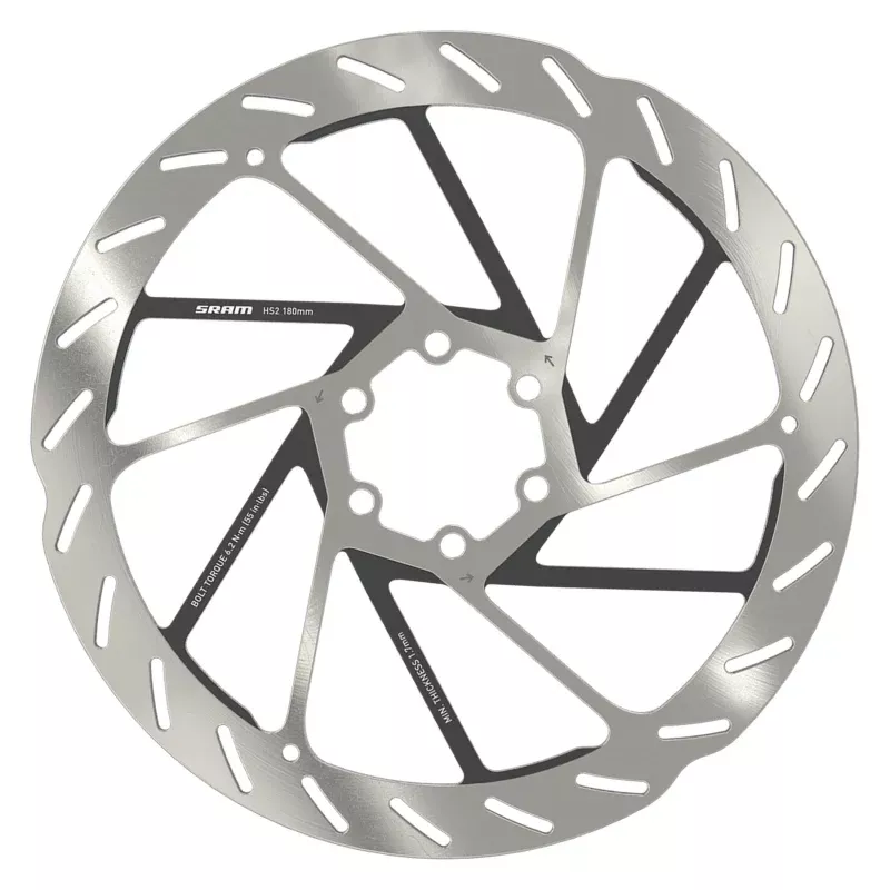 SRAM HS2 Disc Brake Rotor - 180mm 6-Bolt Rounded Silver/Black