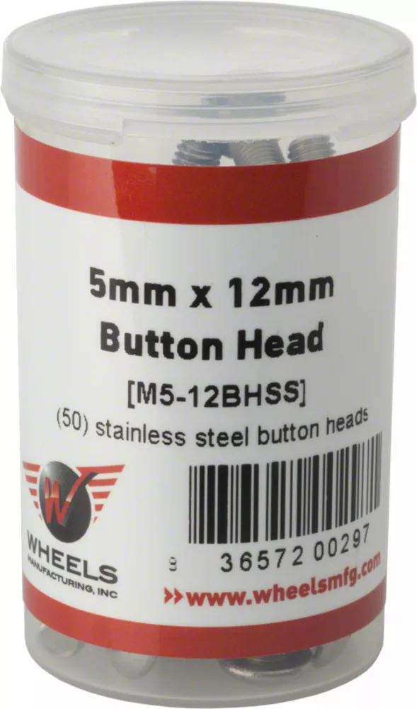 Wheels ManufacturingWheels Manufacturing M5 x 12mm Button Head Cap Screw Stainless Steel Bottle/50