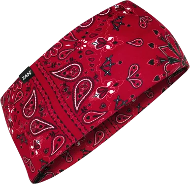 Zan Headgear Sportflex Headband - Red Paisley Hbl106